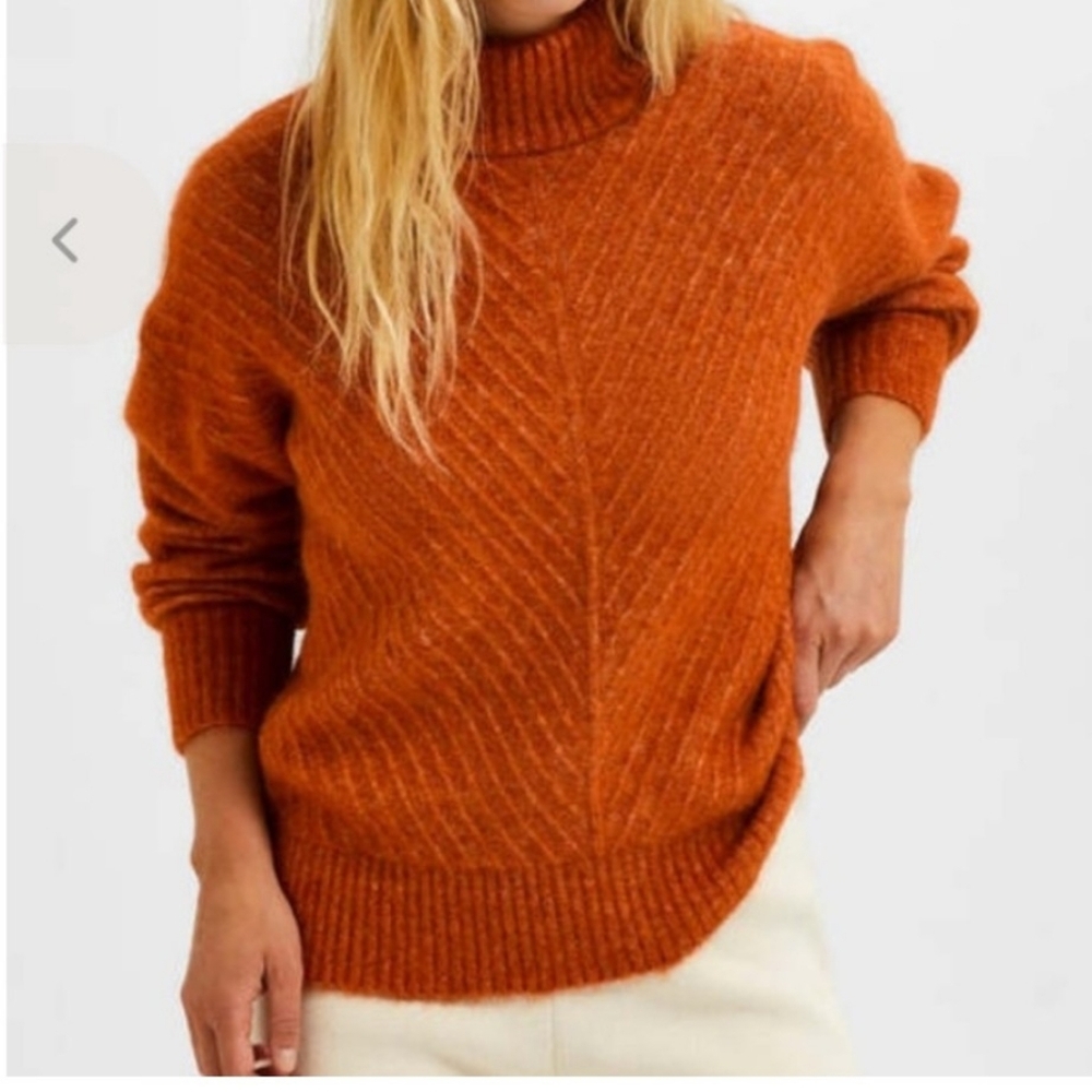 Orange Turtleneck Sweater